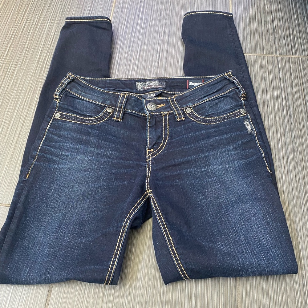 Silver skinny jeans